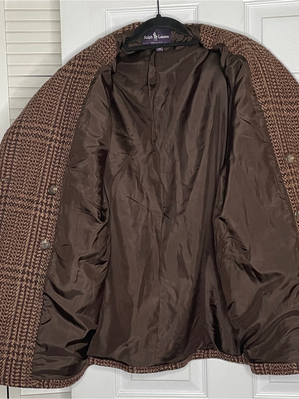 Vintage Ralph Lauren Purple Label Wool Glen Plaid Jacket Size 6 - Picture 8 of 13
